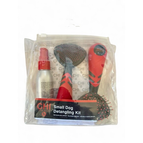 CHI Small Dogs Detangling Kit Grooming 3 Piece w/ Spray Slicker Brush & Double - Picture 4 of 5
